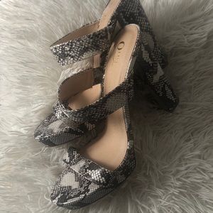 Snake print heels